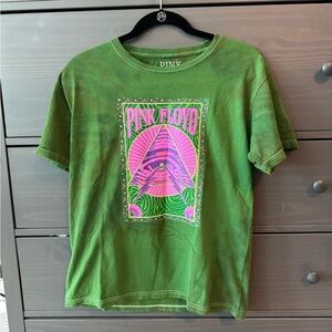 NWT Pink Floyd Tee in Green Tie Dye with Pink Accents
